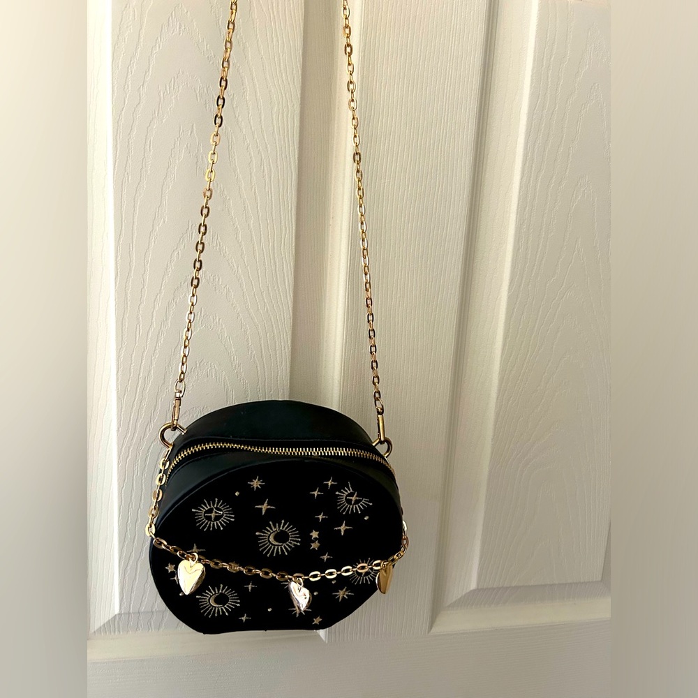 Mini embroidered crossbody chain bag